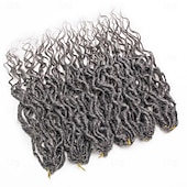 voordelige Gehaakt Haar-faux locs gehaakt haar 18inch godin locs gehaakt haar 6packs grijs locs gehaakt haar zachte locs krullende uiteinden dreadlock gehaakte locs synthetische gehaakte vlechten