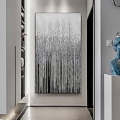 preiswerte Abstrakte Gemälde-handgemaltes Wandkunst-Ölgemälde auf Leinwand – vertikales Gemälde, Wandkunst, abstraktes Gemälde, Einweihungsgeschenk – goldene Striche, Kunstwerk, Originalgemälde für Wohnzimmerdekoration