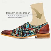 cheap Elemental Dress Shoes-Men&#039;s Retro Floral Jacquard Fabric Oxford Shoes with Leather Accents - Casual and Formal Occasions