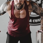 economico T-shirt e canotte attive da uomo-Per uomo Canotte Canotta fitness Carro armato Maglieria intima Stondata Senza maniche Sport Casual / quotidiano Palestra Traspirante Morbido Liscio Nero Bianco Abbigliamento sportivo Di tendenza