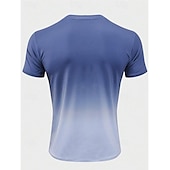 economico T-shirt e canotte attive da uomo-Per uomo maglietta Maglietta sportiva Girocollo Manica corta Sportivo Da mare Casual / quotidiano Palestra Asciugatura rapida Traspirante Gradiente Giallo Rosso Abbigliamento sportivo Di tendenza