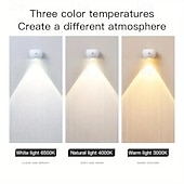 ieftine Puck Lights-lumină cu led fără fir pentru imagini cu telecomandă aplice de perete cu led senzor de mișcare lumină de noapte tri-color cu reglaj continuu lampa de perete ambientală apus de soare lampă de afișare cu evidențiere reglabilă pentru portretul cadru