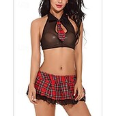 levne Sexy kostýmy-Student předvečer Všech svatých Cosplay kostým Mini sukně Jednotný Sexy kostým Dospělé Dámské Karneval Plesová maškaráda Výkon Párty předvečer Všech svatých Jednoduché Halloweenské kostýmy Oblékněte