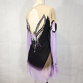 voordelige Latin danskleding-Latijnse dans Ballroomdansen Gymnastiek Kleding Glitter Acryl edelstenen Gesplitst Dames Voor meisjes Prestatie Feest Lange mouw Natuurlijk Elastisch Netstof Elastaan