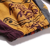 billiga Retro-Herr Harem Långbyxor Sommarbyxor Byxor Strandbyxor Elastisk midja Släpp grenen Djur Färgblock Andningsfunktion Mjuk Fullängd Ledigt Dagligen Kinesisk stil Boho Lös passning Svart Gul Microelastisk