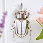 preiswerte Wandskulpturen-Einhornkäfer Spiegel Design Wanddekoration Gold Wanddekoration Käfer Glas verspiegelt handgefertigt 3