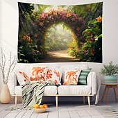 billige landskapsteppe-middag i blomster hengende billedvev veggkunst stor billedvev veggmaleri dekor fotografi bakteppe teppe gardin hjem soverom stue dekorasjon