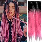 economico Capelli all&#039;uncinetto-paraglame 24 pollici ombre miele biondo estensioni dreadlock dreadlocks intrecciati sintetici single ended estensioni dreadlock falsi per le donne