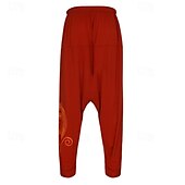 cheap Casual Pants-Men&#039;s Trousers Summer Pants Harem Pants Casual Pants Drawstring Elastic Waist Graphic Breathable Soft Casual Daily Holiday Streetwear Ethnic Style Black Blue Micro-elastic