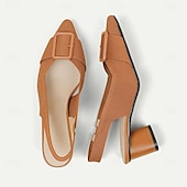 ieftine Pantofi casual dama-Pentru femei Tocuri Mărime Plus Size Pantofi Flyknit Nuntă În aer liber Birou Dungi Cataramă Blocați călcâiul Vârf ascuțit Modă Clasic Confortabili Plimbare Croșet Loafer Migdală Negru Galben