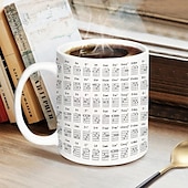 baratos Canecas &amp; Chávenas-Caneca de acorde de guitarra Copo de 400ml com acorde xícara de café de cerâmica branca com design de guitarrista presente perfeito para entusiastas de guitarra iniciantes, ideal para amantes da