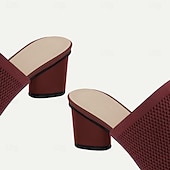 levne Dámské boty pro volný čas-Dámské Podpatky Sandály Pantofle Větší velikosti Boty Flyknit Venkovní Práce Denní Proužky Kačenka Palec do špičky Klasické Na běžné nošení Pohodlné Chůze Úplet Povaleč Černá Červená Modrá
