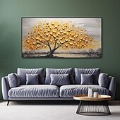 cheap Tree Oil Paintings-Hand painted  Cherry Tree Oil Painting on Canvas Large handmade Textured gold tree oil painting Wall Art Abstract Blooming Tree Painting for Bedroom hotel Wall Decor Nature Art Decor