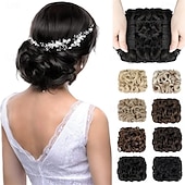 ieftine Meșe-coc dezordonat piesa de par chignon scrunchie piepteni usor elastic piepteni in chignon posturi pentru femei