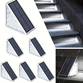 economico Luci paesaggistiche-2/6 pezzi luci solari per gradini, luci da esterno triangolari luci solari da ponte ip67 impermeabili luci decorative con accensione automatica per cortile con scale, vialetto, portico, porta d&#039;ingresso, marciapiede, bianco caldo