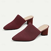 levne Dámské boty pro volný čas-Dámské Podpatky Sandály Pantofle Větší velikosti Boty Flyknit Venkovní Práce Denní Proužky Kačenka Palec do špičky Klasické Na běžné nošení Pohodlné Chůze Úplet Povaleč Černá Červená Modrá