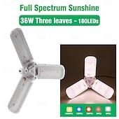 お買い得  電球調光可能-E27 LED 成長ライト、4m スイッチコード付き、36W 3 レベル、太陽のようなフルスペクトル屋内成長ライト、植物用ブラックライト、ホワイト、レッド、ブルー、レッド UV、パープル UV 付きアップグレード版、1 個
