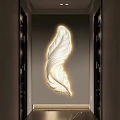 Недорогие Настенные светодиодные светильники-светодиодная лампа живопись смола прецизионная резьба живопись теплая лампа перо 3000k с дистанционным управлением с вилкой европейского стандарта картина на напольной панели минималистская фреска на крыльце диван фон настенная живопись ac220v