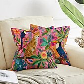 economico stile animale-modello animale leopardo e tucano 1pc fodere per cuscini di dimensioni multiple cuscini decorativi per esterni costieri morbide custodie per cuscini in velluto per divano divano letto decorazioni per