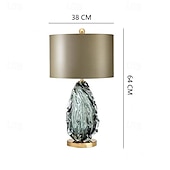 cheap Bedside Lamp-Table Lamps Metal Base Bedside Table Lamp Fabric Shade Nightstand Lamps Suitable for Living Room,Bedroom and Office
