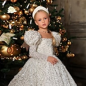 preiswerte Partykleider-kinderkleidung Mädchen Party Kleid Feste Farbe Ärmellos Leistung Gitter Prinzessin Süß Gitter Mitte der Wade Etuikleid Tüll-Kleid Sommer Frühling Herbst 2-12 Jahre Weiß Himmelblau