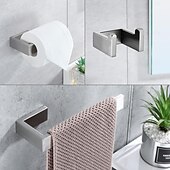 halpa Vessapaperitelineet-304 ruostumattomasta teräksestä valmistettu kylpyhuonetarvikesarja: pyyherengas, wc-paperipidike, koukku - ihanteellinen kotiin, hotelliin ja toimistoon kylpyhuoneeseen