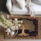 preiswerte Wohn- und Schlafzimmerteppiche-Baum des Lebens, Vintage-Boho-Teppich, Küchenmatte, rutschfeste, ölbeständige Bodenmatte, Wohnzimmerteppich, Innen- und Außenmatte, Schlafzimmerdekoration, Badezimmermatte, Eingangsteppich, Fußmatte