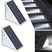 economico Luci paesaggistiche-2/6 pezzi luci solari per gradini, luci da esterno triangolari luci solari da ponte ip67 impermeabili luci decorative con accensione automatica per cortile con scale, vialetto, portico, porta d&#039;ingresso, marciapiede, bianco caldo
