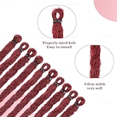 abordables Crocheter les cheveux-Extensions de dreadlocks de 24 pouces 20 brins hippie à extrémité unique dreads 0,6 cm de largeur extensions loc style reggae cheveux au crochet synthétiques pour femmes et hommes