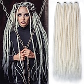 abordables Crocheter les cheveux-extensions dreadlock 24 pouces synthétique hippie simple extrémité dreads 15 brins ombre brun 0,6 cm largeur extensions loc style reggae crochet cheveux pour femmes