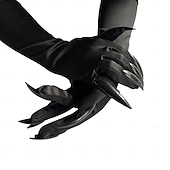 お買い得  ハロウィンのマスクと小道具-ハロウィーンの爪付き手袋、黒のグリッターネイル付き - ハロウィーンのコスプレやドレスアップ用の長いホラー手袋