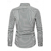 preiswerte Herrenhemd zum Knöpfen-Herren Hemd Sommerhemd Knopfhemd Lässiges Hemd Schwarz Rote Blau Langarm Streifen Kargen Täglich Urlaub Bekleidung Brautkleider schlicht Komfortabel Smart Casual