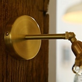 abordables Appliques murales LED-applique murale vintage, luminaire mural intérieur applique murale en laiton applique murale simple pour salle de bain chambre vanité couloir salon ferme café bar avec abat-jour en verre