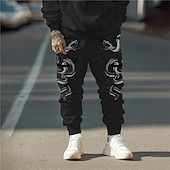 preiswerte Sweatpants-Herren Punk Gothic Schlange Jogginghose Trainingshose Jogginghose Jogger Hosen Hose 3D-Druck Mittlere Taillenlinie Party Strasse Urlaub Frühling Herbst Regular Fit Mikro-elastisch