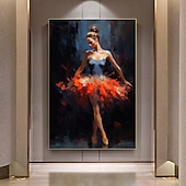 billige Personmalerier-original ballettdanser håndmalt oljemaleri på lerret stor veggkunst abstrakt kniv teksturert gril oljemaleri stue veggdekor gave uten ramme
