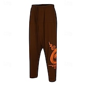 cheap Casual Pants-Men&#039;s Trousers Summer Pants Harem Pants Casual Pants Drawstring Elastic Waist Graphic Breathable Soft Casual Daily Holiday Streetwear Ethnic Style Black Blue Micro-elastic