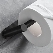 halpa Vessapaperitelineet-pyörivä taitettava wc-paperiteline itsekiinnittyvä helppo asennus 304 ruostumattomasta teräksestä valmistettu pehmopaperiteline, mattamusta viimeistely
