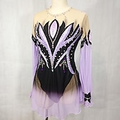 voordelige Latin danskleding-Latijnse dans Ballroomdansen Gymnastiek Kleding Glitter Acryl edelstenen Gesplitst Dames Voor meisjes Prestatie Feest Lange mouw Natuurlijk Elastisch Netstof Elastaan