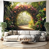 billige landskapsteppe-middag i blomster hengende billedvev veggkunst stor billedvev veggmaleri dekor fotografi bakteppe teppe gardin hjem soverom stue dekorasjon