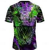 cheap Animal Print T shirts-Men&#039;s Animal Dragon T shirt Short Sleeve T shirt 3D Print Crew Neck Shirt Designer Casual Subculture Sports Outdoor Daily Holiday Yellow Blue Orange Spring &amp; Summer Clothing Apparel S M L XL 2XL 3XL
