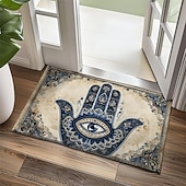 preiswerte Fußmatten-Hamsa-Hand-Ramadan-Fußmatte, Fußmatten, waschbare Teppiche, Küchenmatte, rutschfester, ölbeständiger Teppich, Innen- und Außenmatte, Schlafzimmerdekoration, Badezimmermatte, Eingangsteppich