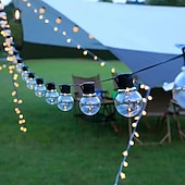 cheap Solar String Lights-Solar Fairy Lights Outdoor 10/20/30 LED Outdoor Solar Bulbs Fairy Lights 8 Modes Waterproof IP65 Solar Powered Garden Fairy Light Lighting for Wedding Party Garden Yard Balcony