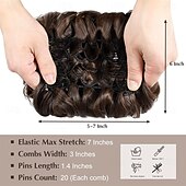 ieftine Meșe-coc dezordonat piesa de par chignon scrunchie piepteni usor elastic piepteni in chignon posturi pentru femei