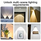 ieftine Puck Lights-lumină cu led fără fir pentru imagini cu telecomandă aplice de perete cu led senzor de mișcare lumină de noapte tri-color cu reglaj continuu lampa de perete ambientală apus de soare lampă de afișare cu evidențiere reglabilă pentru portretul cadru
