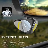 abordables Accesorios para el exterior-Espejo convexo lateral giratorio de 360 grados para coche, espejo convexo de punto ciego para coche, espejo retrovisor de seguridad para estacionamiento, espejo exterior automático
