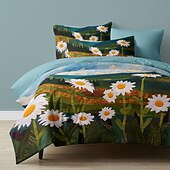 economico Set copripiumino-set copripiumino con motivo paesaggistico set morbido set di biancheria da letto in cotone di lusso in 3 pezzi set decorazioni per la casa regalo twin completo king size copripiumino queen size