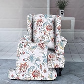 Armchair Slipcovers Stretch Spandex Wingback Chair Covers 2 Pcs Set ,Sofa Slipcover Floral Printed Furniture Protector Couch Soft with Elastic Bottom 19