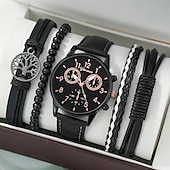 cheap Quartz Watches-Men&#039;s 4pcs/Set Quartz Watch for Men Analog Quartz Retro Stylish Chronograph Alloy Nylon Sport Style Watches