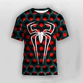 cheap Boy's 3D Vision &amp; Geometry-Boys 3D Animal Spider T shirt Short Sleeve 3D Print Summer Spring Active Sports Fashion Kids 3-12 Years Outdoor Daily Indoor Regular Fit
