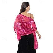 levne Šály a šátky-Přehozy přes ramena Dámské bolerko Zábaly pro svatební hosty Elegantní dámy Bez rukávů Polyester Svatební Bolerka S Flitry Pro Svatební Léto